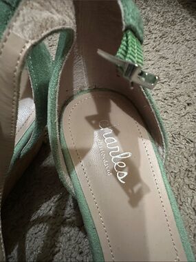 Charles by Charles David Mint Suede Slingback Heels